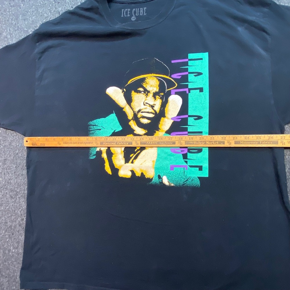 Ice Cube Graphic TShirt Sz 3XL Mens Black Hip Hop Streetwear Neon Portrait - Picture 5 of 6